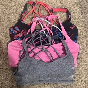 Three lululemon bras